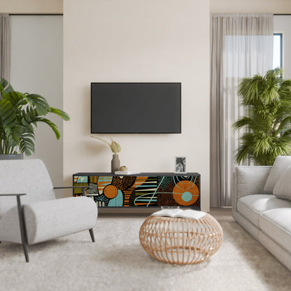Mobile TV GEODE GLIMMER a 3 ante con finitura nera