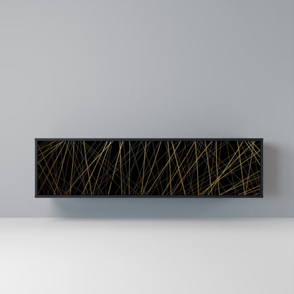 Mobile TV BRIGHT MESH a 3 ante con finitura nera