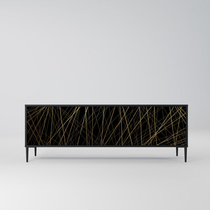 Mobile TV BRIGHT MESH a 3 ante con finitura nera