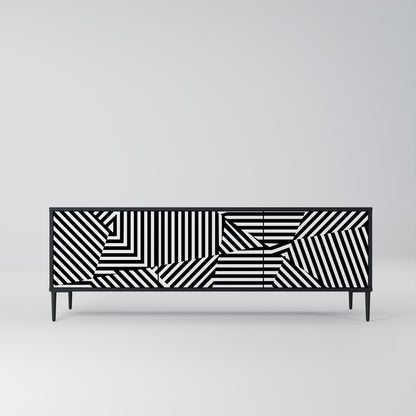 Mobile TV ILLUSIONARY LATTICE a 3 ante con finitura nera