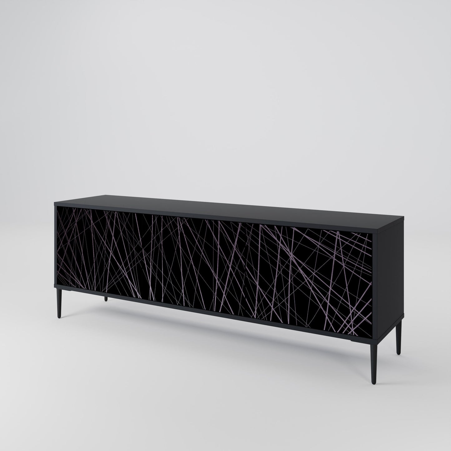 Mobile TV SHIMMER SPIDERGRAM a 3 ante con finitura nera