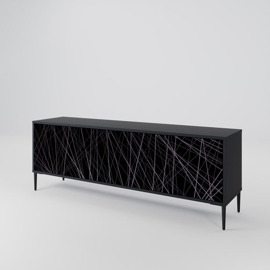 Mobile TV SHIMMER SPIDERGRAM a 3 ante con finitura nera