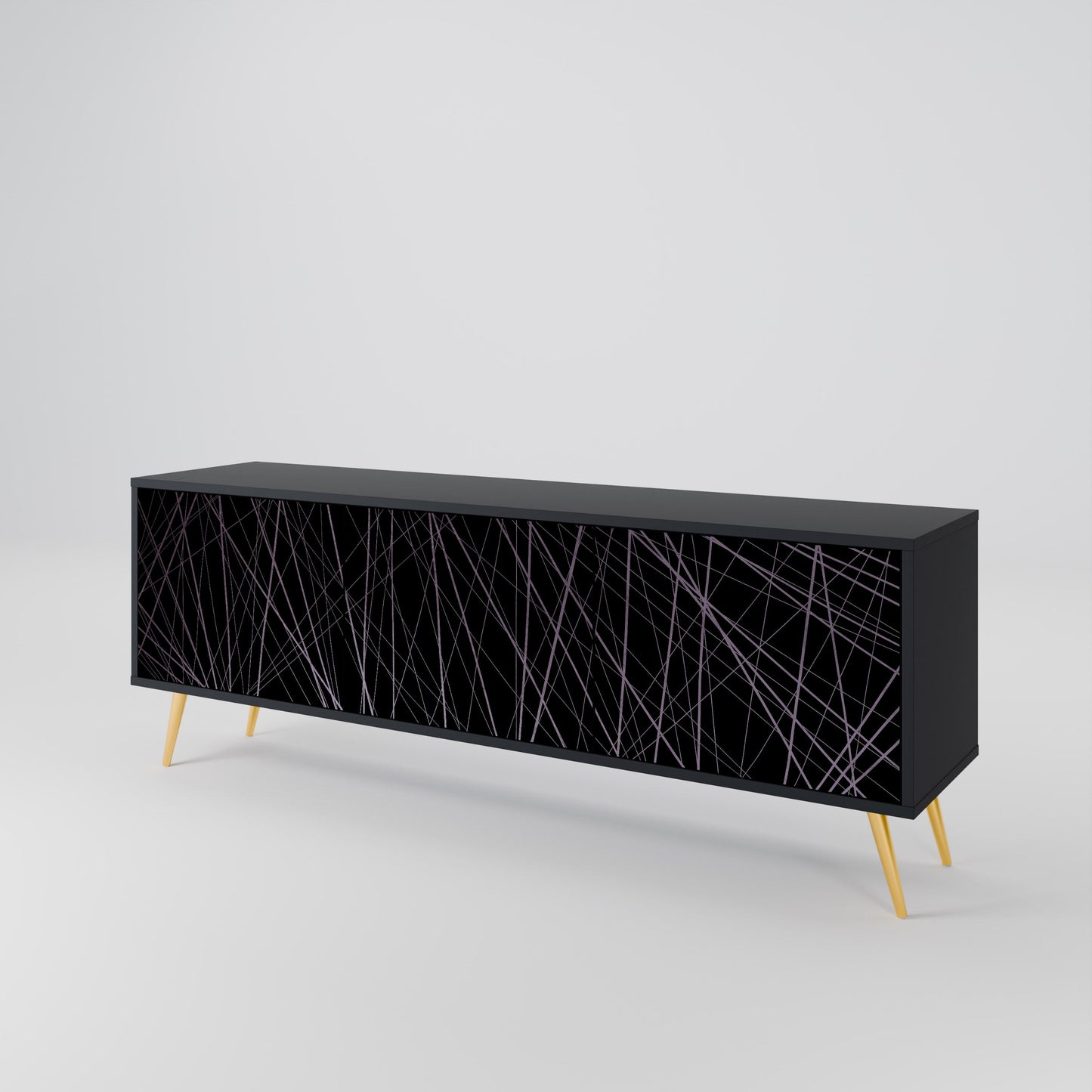 Mobile TV SHIMMER SPIDERGRAM a 3 ante con finitura nera