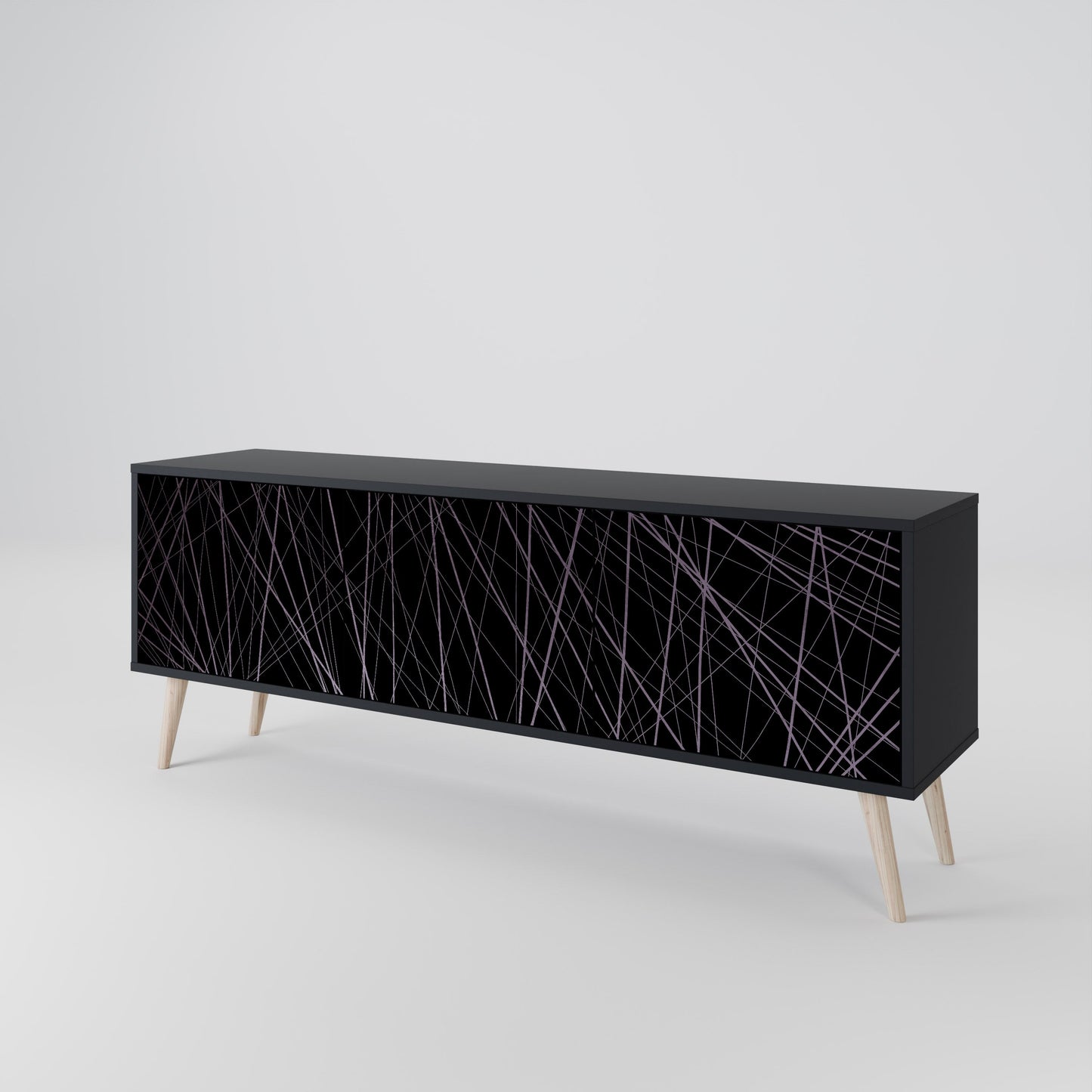 Mobile TV SHIMMER SPIDERGRAM a 3 ante con finitura nera