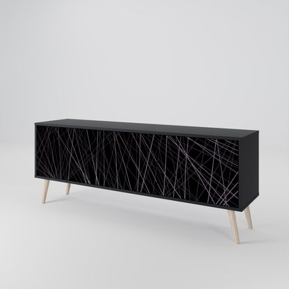 Mobile TV SHIMMER SPIDERGRAM a 3 ante con finitura nera