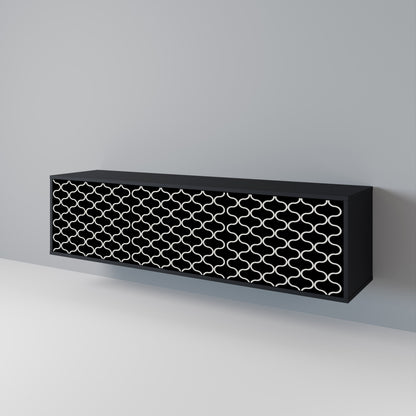 TESSELATED BLACKNESS 3-Door TV Stand in Black Finish