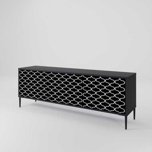 Mobile TV TESSELATED BLACKNESS a 3 ante con finitura nera