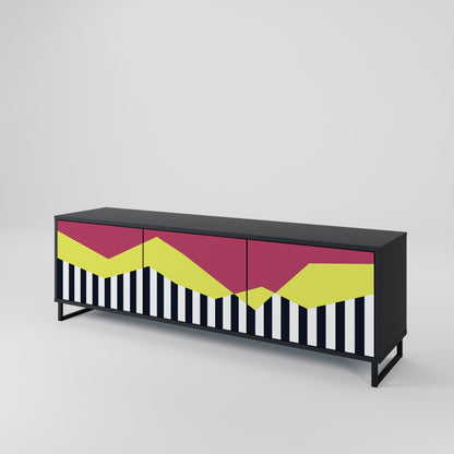 Mobile TV PIANO FANTASY a 3 ante in finitura nera