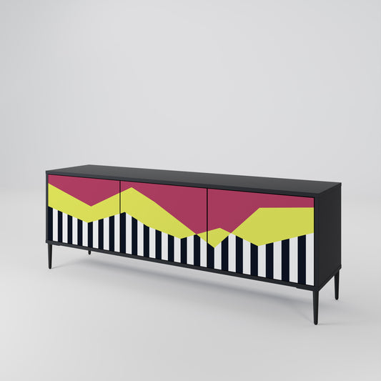 Mobile TV PIANO FANTASY a 3 ante in finitura nera