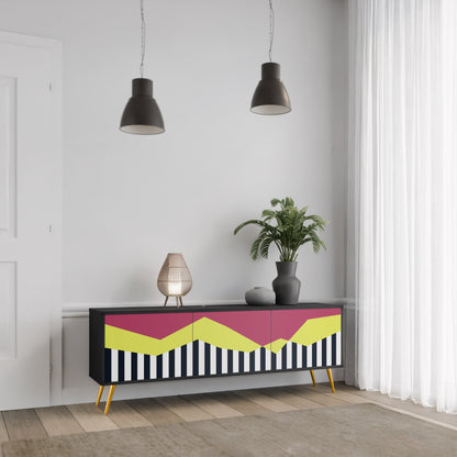 Mobile TV PIANO FANTASY a 3 ante in finitura nera