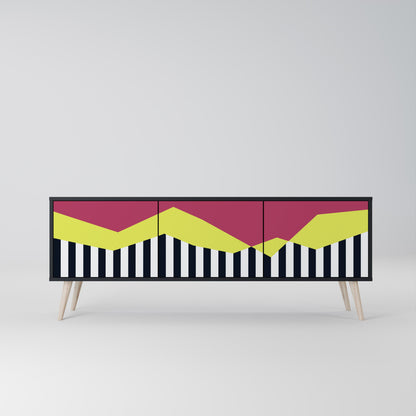 Mobile TV PIANO FANTASY a 3 ante in finitura nera