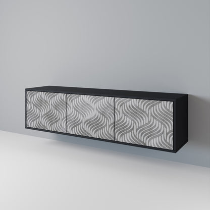 Mobile TV CONCRETE MOVEMENT a 3 ante in finitura nera