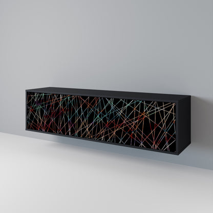 Mobile TV LUMINOUS SNARE a 3 ante con finitura nera