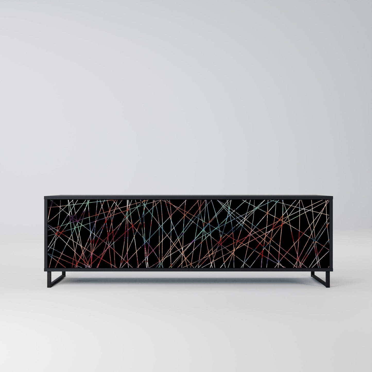 Mobile TV LUMINOUS SNARE a 3 ante con finitura nera