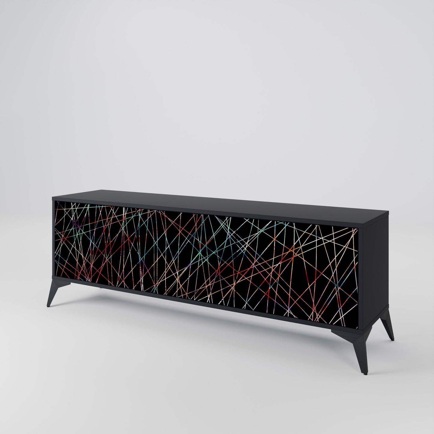 Mobile TV LUMINOUS SNARE a 3 ante con finitura nera