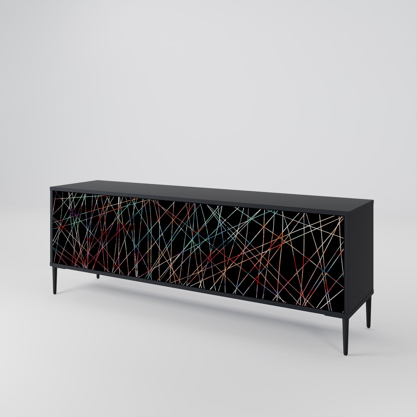 Mobile TV LUMINOUS SNARE a 3 ante con finitura nera