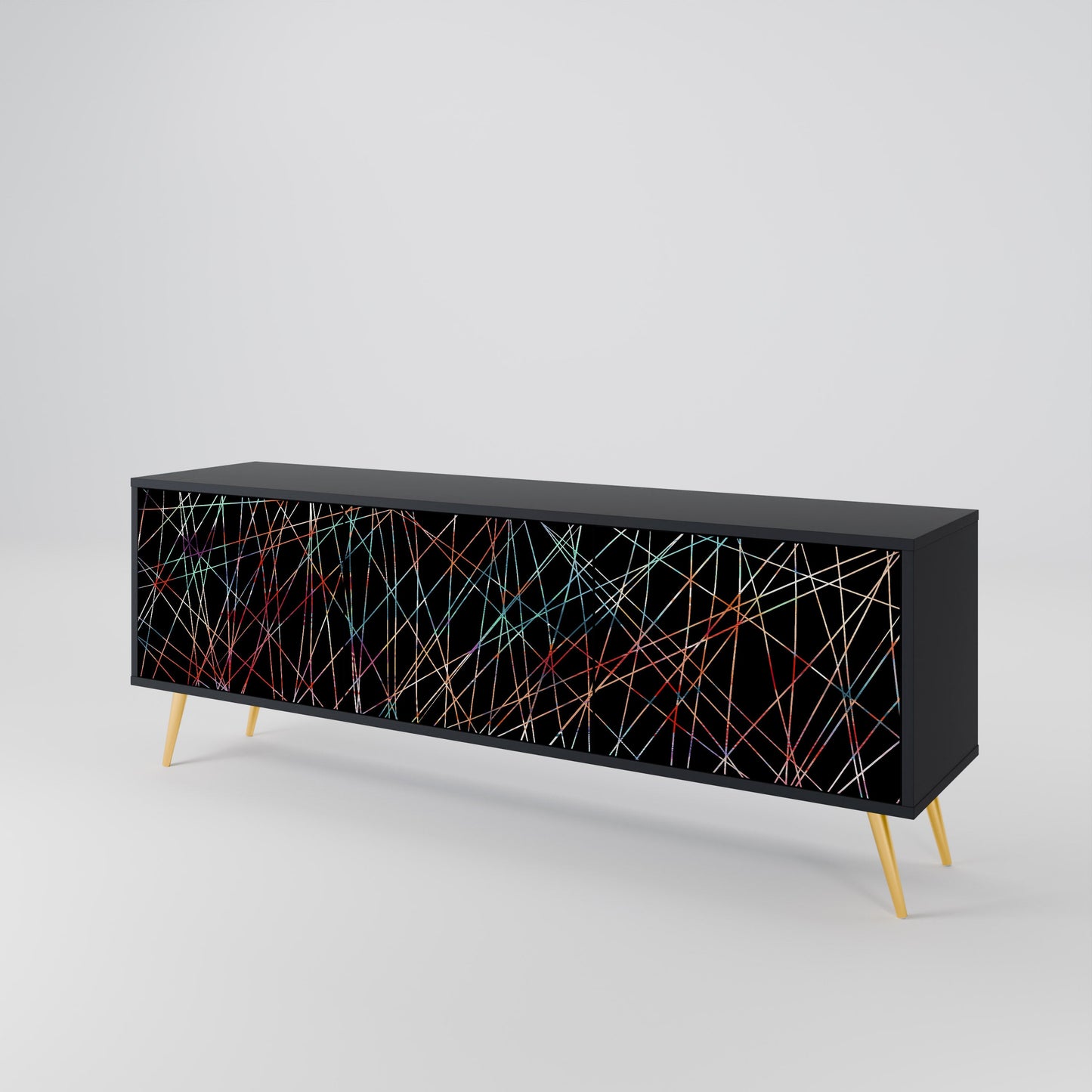 Mobile TV LUMINOUS SNARE a 3 ante con finitura nera