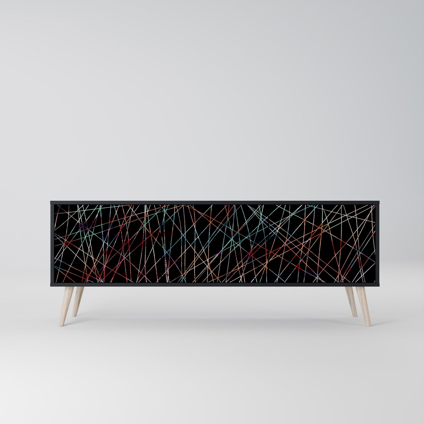 Mobile TV LUMINOUS SNARE a 3 ante con finitura nera