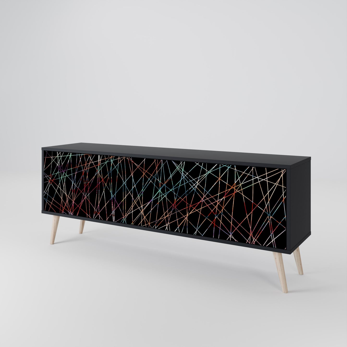 Mobile TV LUMINOUS SNARE a 3 ante con finitura nera
