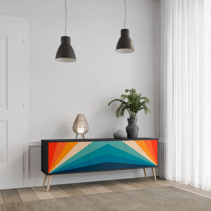 Mobile TV PRISM CONCUSSION a 3 ante in finitura nera