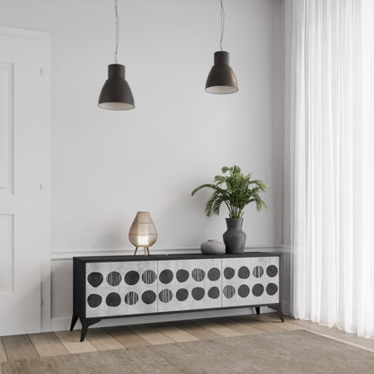 Mobile TV GHOSTLY GRADIENTS a 3 ante con finitura nera