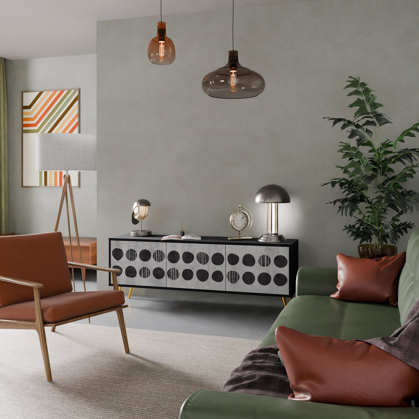 Mobile TV GHOSTLY GRADIENTS a 3 ante con finitura nera