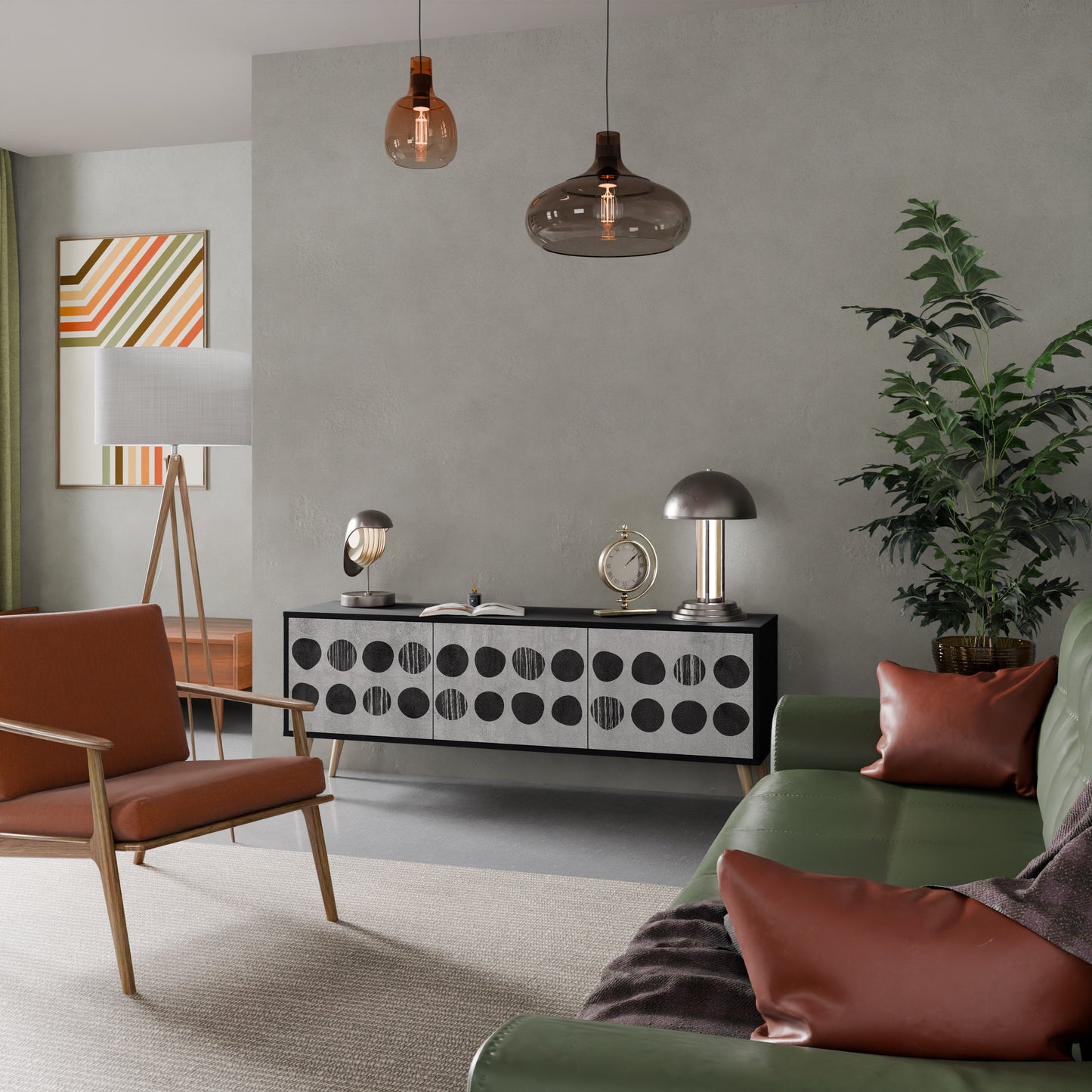 Mobile TV GHOSTLY GRADIENTS a 3 ante con finitura nera