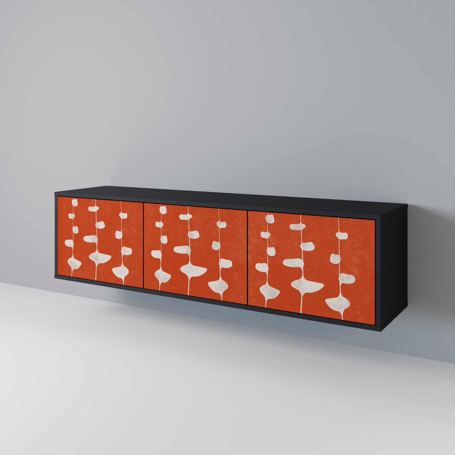 Mobile TV COURAGE MOLD a 3 ante con finitura nera
