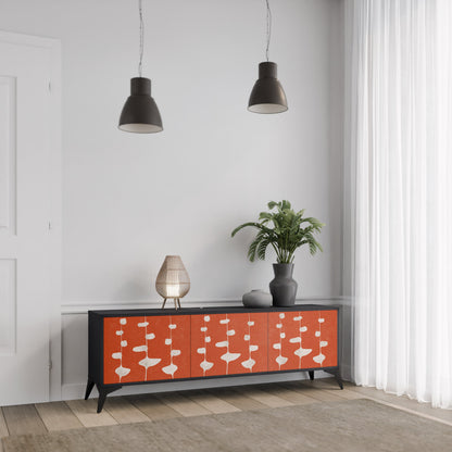 Mobile TV COURAGE MOLD a 3 ante con finitura nera