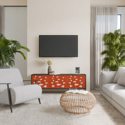 Mobile TV COURAGE MOLD a 3 ante con finitura nera