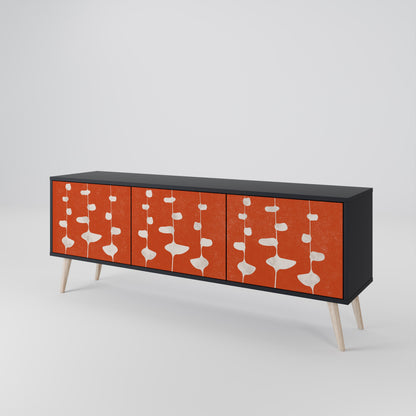 Mobile TV COURAGE MOLD a 3 ante con finitura nera