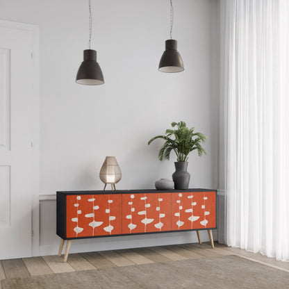 Mobile TV COURAGE MOLD a 3 ante con finitura nera