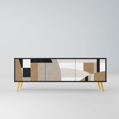 DELICATE MEMENTO 3-Door TV Stand in Black Finish