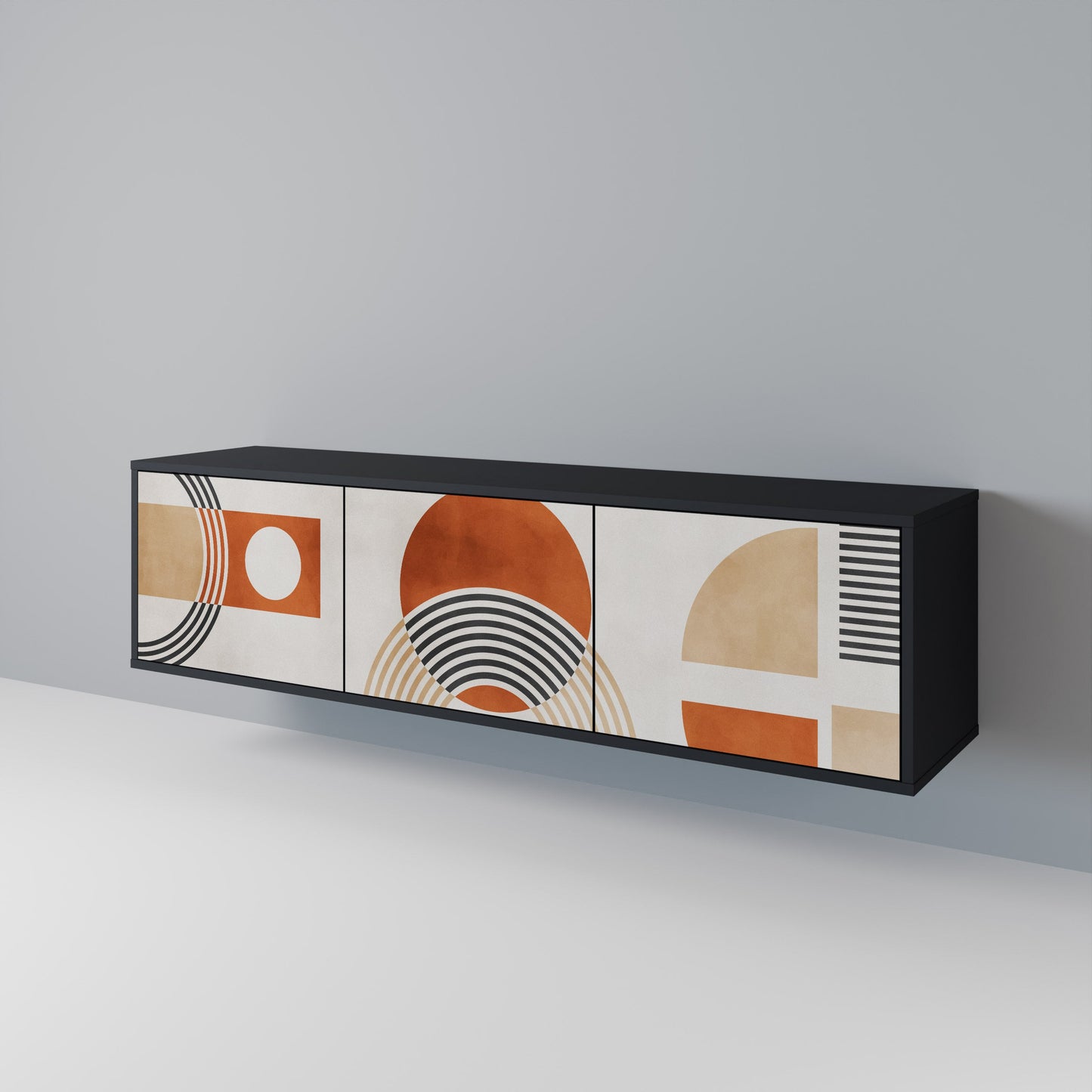 SPACE AROUND Mobile TV a 3 ante con finitura nera