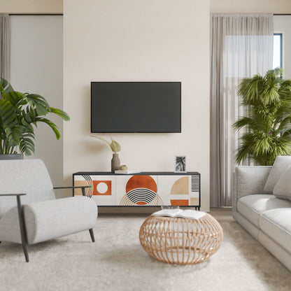SPACE AROUND Mobile TV a 3 ante con finitura nera