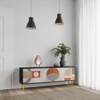 SPACE AROUND Mobile TV a 3 ante con finitura nera