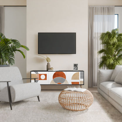 Mobile TV CIRCLE RHYTM a 3 ante con finitura nera