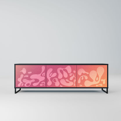 IRREGULAR PINK 3-Door TV Stand in Black Finish