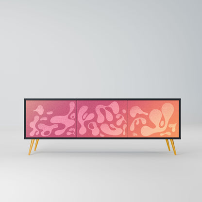IRREGULAR PINK 3-Door TV Stand in Black Finish