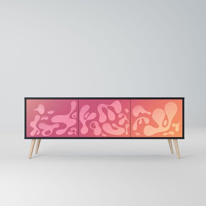 IRREGULAR PINK 3-Door TV Stand in Black Finish
