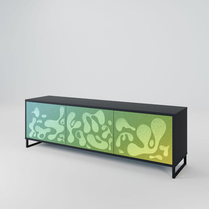IRREGULAR BLUE 3-Door TV Stand in Black Finish