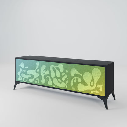 IRREGULAR BLUE 3-Door TV Stand in Black Finish