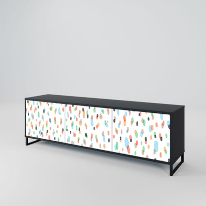 ENERGETIC SPOTS 3-Door TV Stand in Black Finish