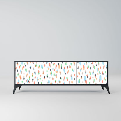 ENERGETIC SPOTS 3-Door TV Stand in Black Finish