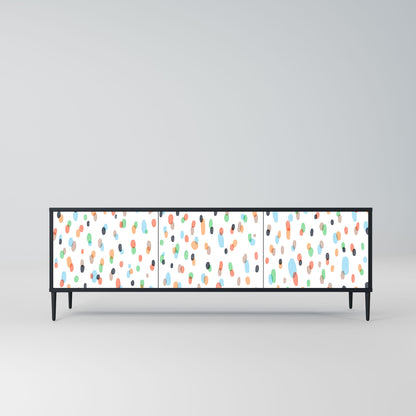 ENERGETIC SPOTS 3-Door TV Stand in Black Finish