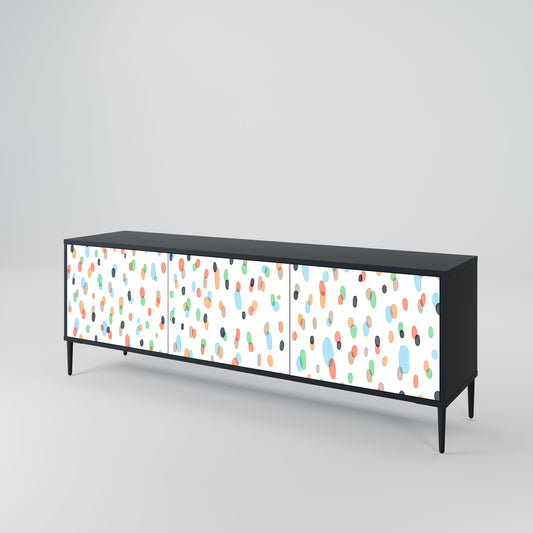 ENERGETIC SPOTS 3-Door TV Stand in Black Finish