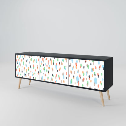 ENERGETIC SPOTS 3-Door TV Stand in Black Finish