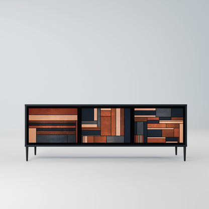 INTREPID FORMATION 3-Door TV Stand in Black Finish