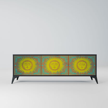 SUNSHINE EULOGY 3-Door TV Stand in Black Finish