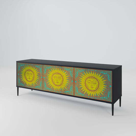 SUNSHINE EULOGY 3-Door TV Stand in Black Finish
